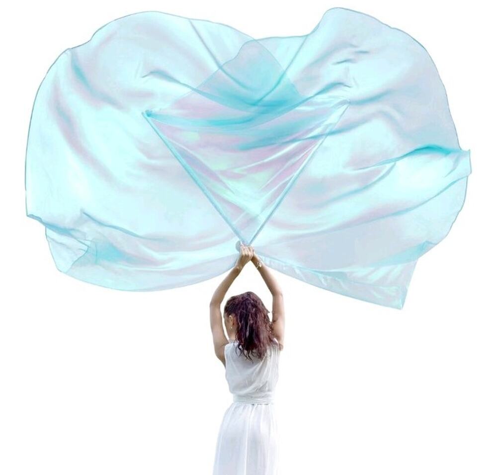 2 Pcs 74"X55" Worship Flags for Dance Church Praise Dance Flag with Flexible Rod